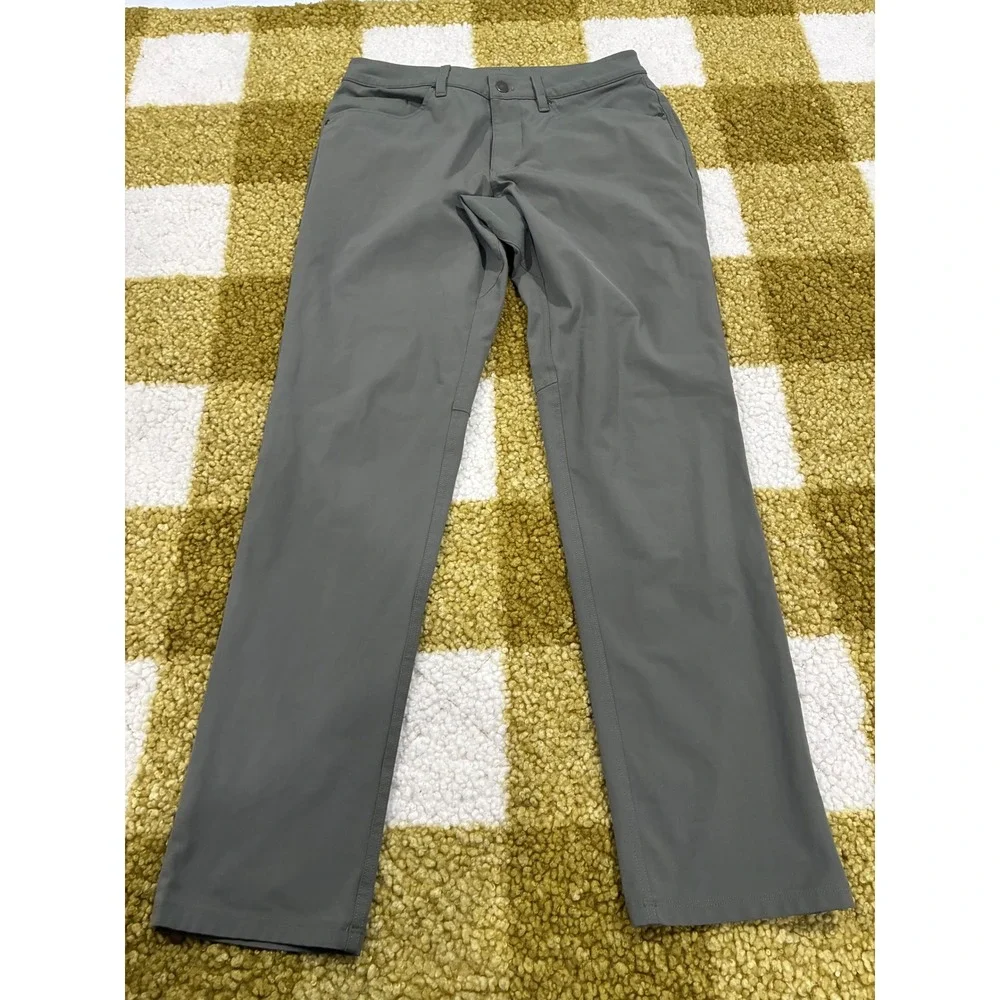 Lululemon Commission Pant Slim Gray Mens Size 30 Technical Chino Trousers‎